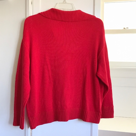 AVA & VIV Cotton Blend Sweater Long Sleeve V Neck Red NWT Women’s Plus Size 1X - Picture 6 of 15